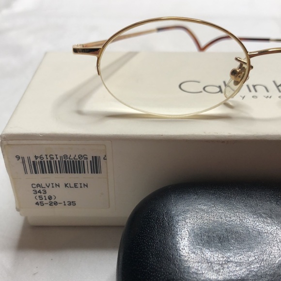 Vintage Calvin Klein Eye Glasses Half-Rimless, Goldtone Oval Half Frame, 343 510 - Picture 13 of 16